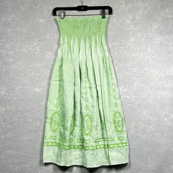 Anthropologie Lapis Dress Womens One Size Green Blue Strapless - Picture 1 of 9